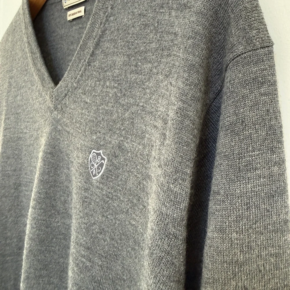 Peter Millar Gray V-Neck Sweater